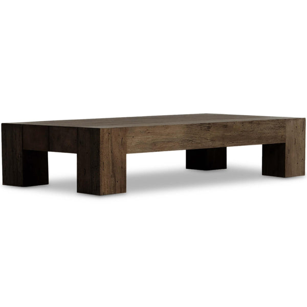 home fashion Abaso Rectangular Coffee Table Rustic Ebony by Four Hands
