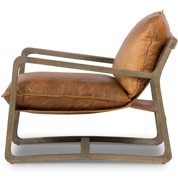 Home Fashion Ace Leather Chair Raleigh Chestnut By Four Hands