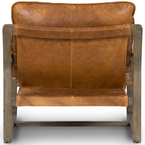 Home Fashion Ace Leather Chair Raleigh Chestnut By Four Hands
