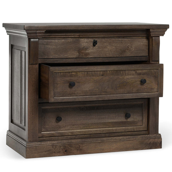 Home Fashion Adelaide 3 Drawer Nightstand Cocoa Brown