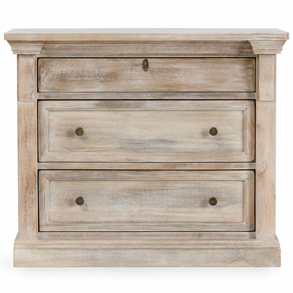 Home Fashion Adelaide 3 Drawer Nightstand Natural White Wash