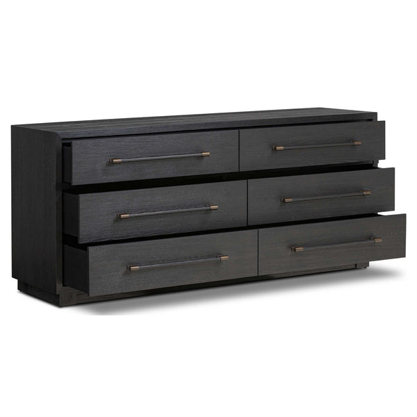 Home Fashion Adolfo 6 Drawer Dresser Modern Black By Four Hands
