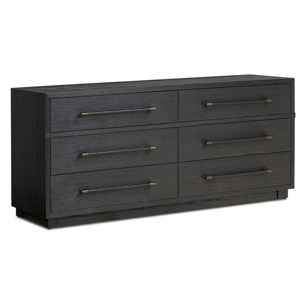 home fashion Adolfo 6 Drawer Dresser Modern Black by Four Hands