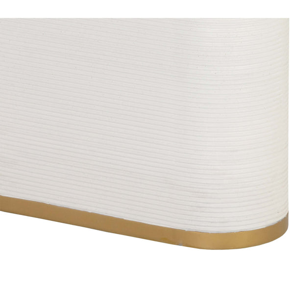 Home Fashion Aemond Rectangular Glass Top Dining Table White