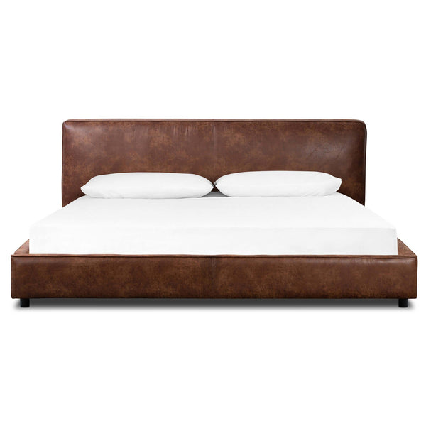 Home Fashion Aidan Faux Leather Bed Vintage Tobacco By Four Hands