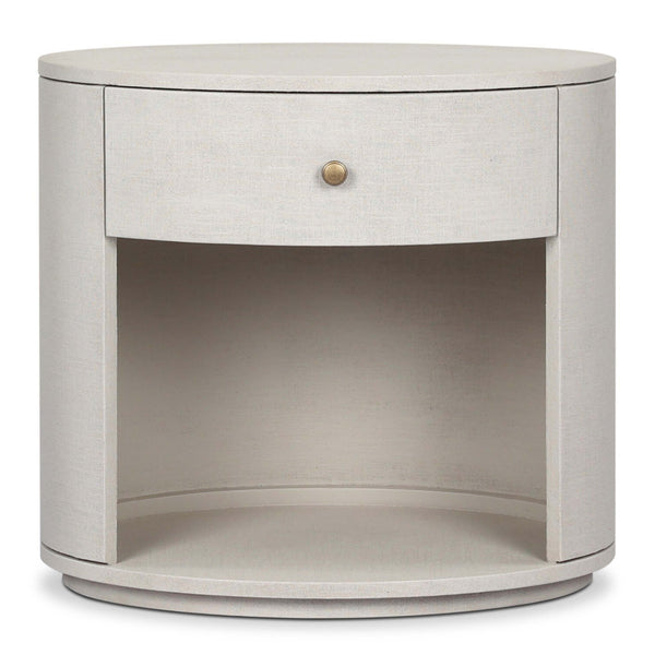 Home Fashion Amelia 1 Drawer Oval Nightstand Ivory Painted Linen By Four Hands