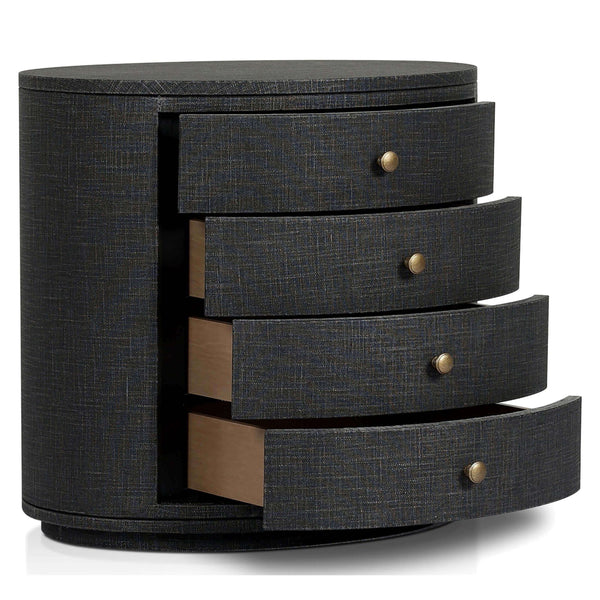 Home Fashion Amelia Oval Nightstand Black By Four Hands