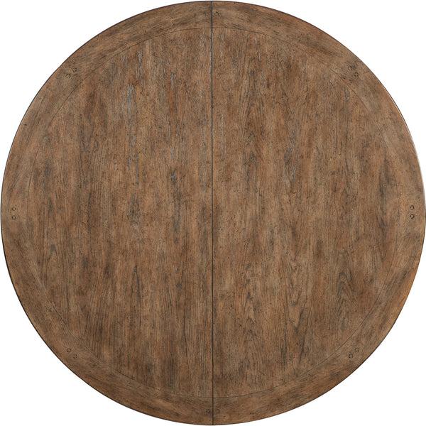 Home Fashion Americana Round Pedestal Dining Table W/22" Leaf Honey Top/Daisy Base