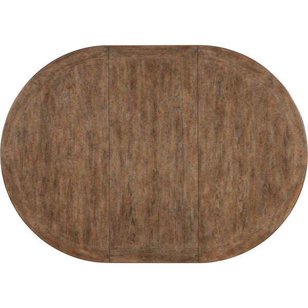 Home Fashion Americana Round Pedestal Dining Table W/22" Leaf Honey Top/Daisy Base