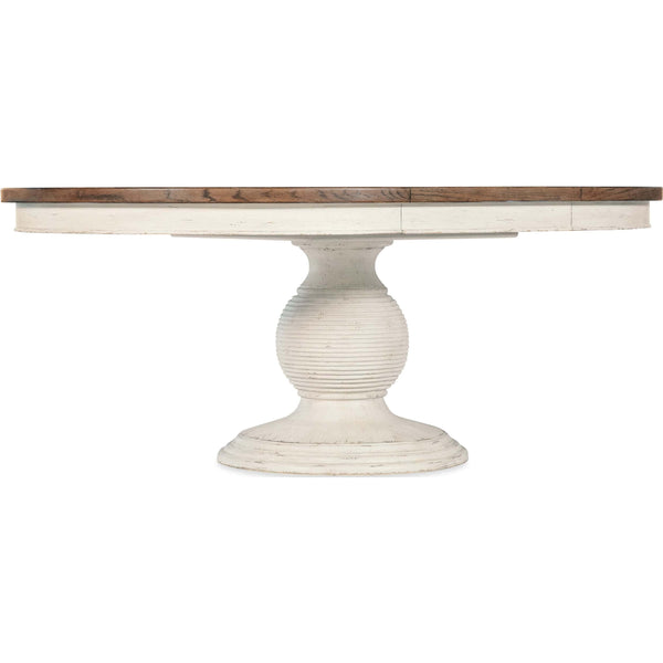 home fashion Americana Round Pedestal Dining Table w/22" Leaf Honey Top/Daisy Base