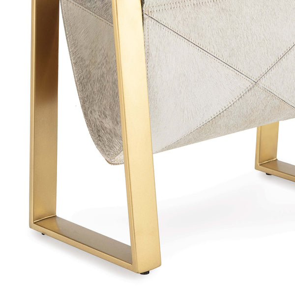 Home Fashion Andres Hair On Hide Magazine Rack Brass