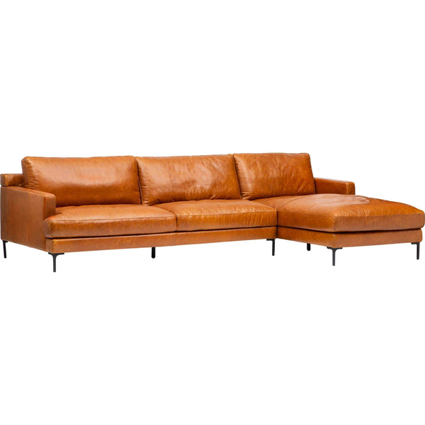 home fashion Ansel Leather Sectional Oil Buffalo Camel