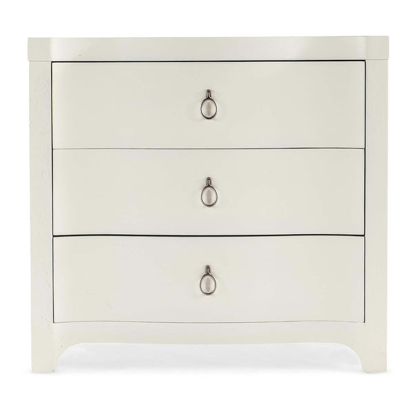 Home Fashion Antigua 3 Drawer Nightstand Shell White
