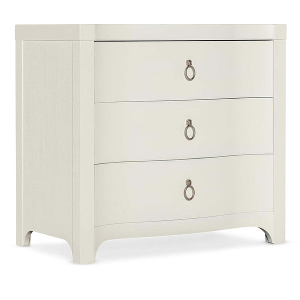 home fashion Antigua 3 Drawer Nightstand Shell White