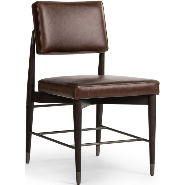 home fashion Anton Leather Dining Chair Havana Brown Set of 2 by Four Hands