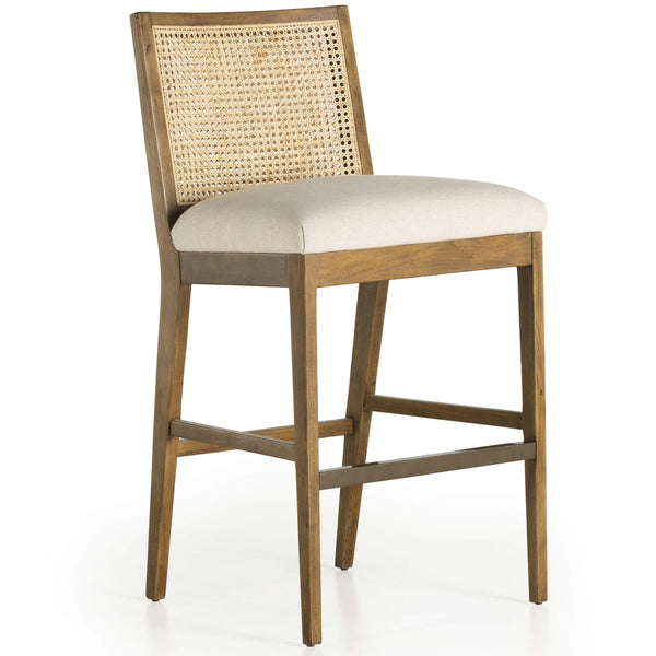 home fashion Antonia Cane Armless Bar & Counter Stool Toasted Parawood by Four Hands