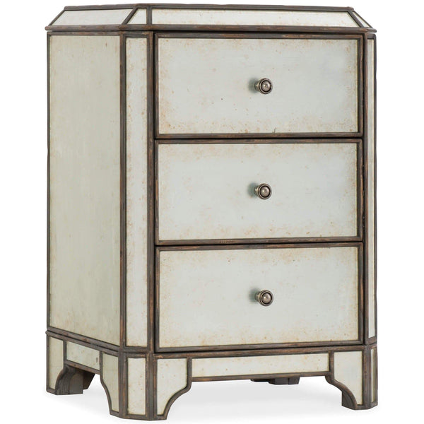 home fashion Arabella Mirrored Three Drawer Nightstand