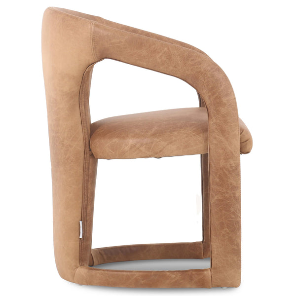 Home Fashion Archie Leather Dining Chair Tan Set Of 2