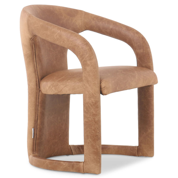 home fashion Archie Leather Dining Chair Tan Set of 2