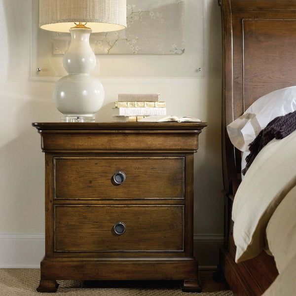 Home Fashion Archivist Three-Drawer Nightstand Dark Wood