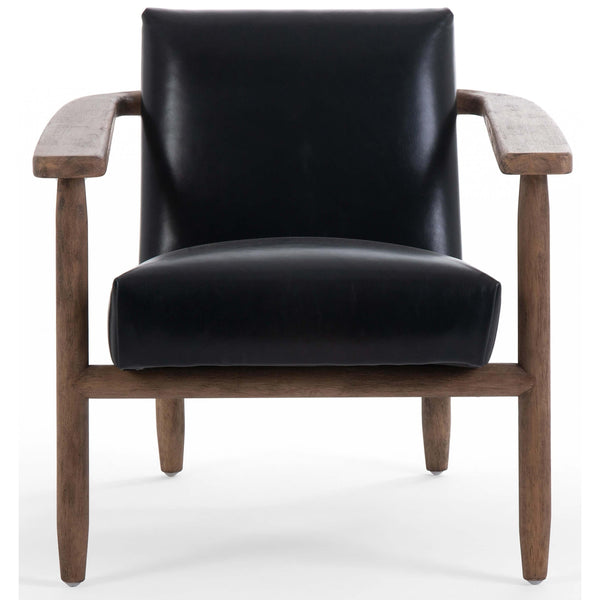 Home Fashion Arnett Leather Chair Dakota Black By Four Hands
