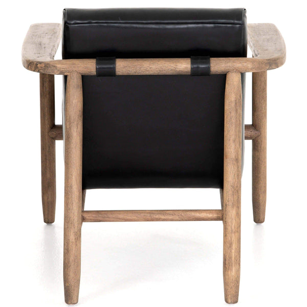 Home Fashion Arnett Leather Chair Dakota Black By Four Hands