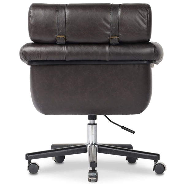 Home Fashion Arnold Leather Desk Chair Sonoma Black By Four Hands