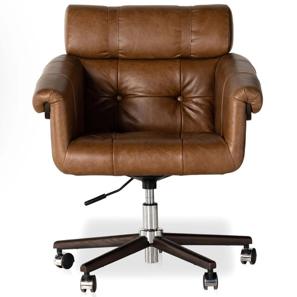 Home Fashion Arnold Leather Desk Chair Sonoma Chestnut By Four Hands
