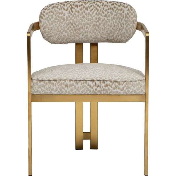 Home Fashion Athena Dining Arm Chair Cloud Beige/Brushed Gold