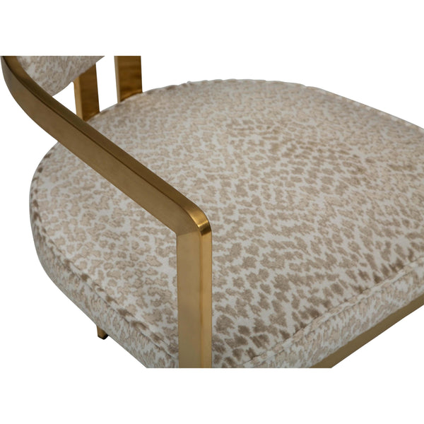 Home Fashion Athena Dining Arm Chair Cloud Beige/Brushed Gold
