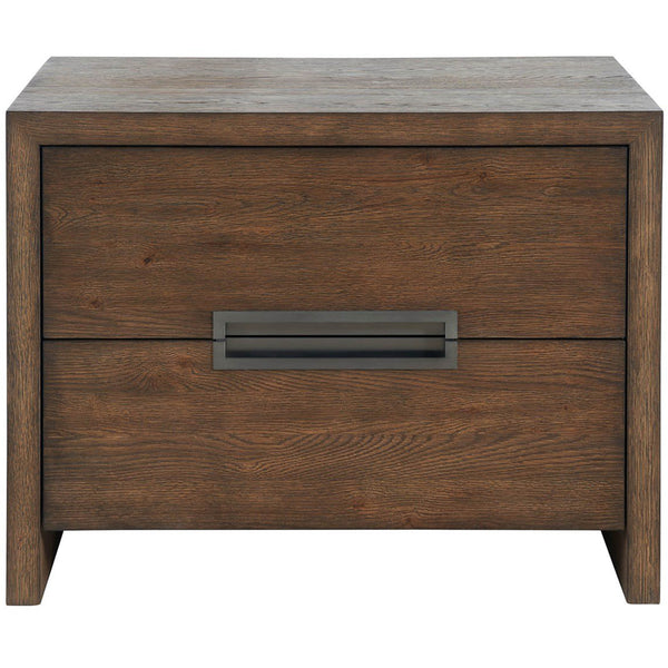 Home Fashion Atlas 2 Drawer Nightstand Medium Brown