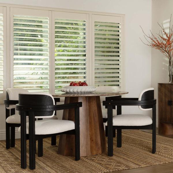 Home Fashion Atwell Round Dining Table Medium Brown