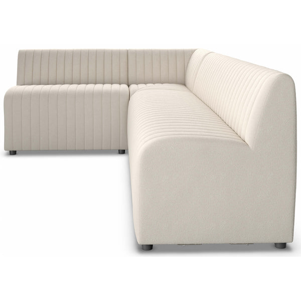 Home Fashion Augustine 100" Dining L-Shape Banquette Capri Oatmeal By Four Hands