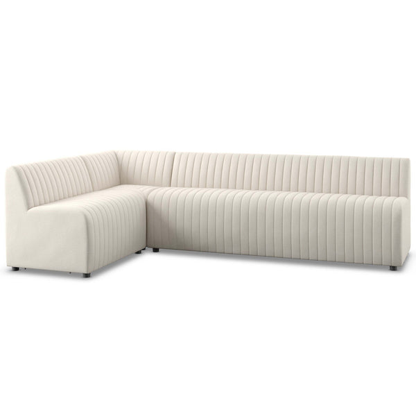 home fashion Augustine 110" Dining L-Shape Banquette Capri Oatmeal by Four Hands