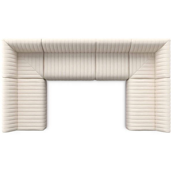 Home Fashion Augustine 120" Dining U-Shape Banquette Capri Oatmeal By Four Hands