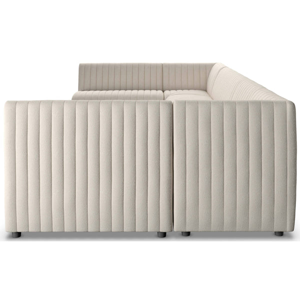 Home Fashion Augustine 130" Dining U-Shape Banquette Capri Oatmeal By Four Hands