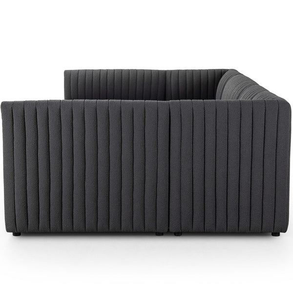 Home Fashion Augustine 130" U-Shaped Dining Banquette Boucle Charcoal By Four Hands