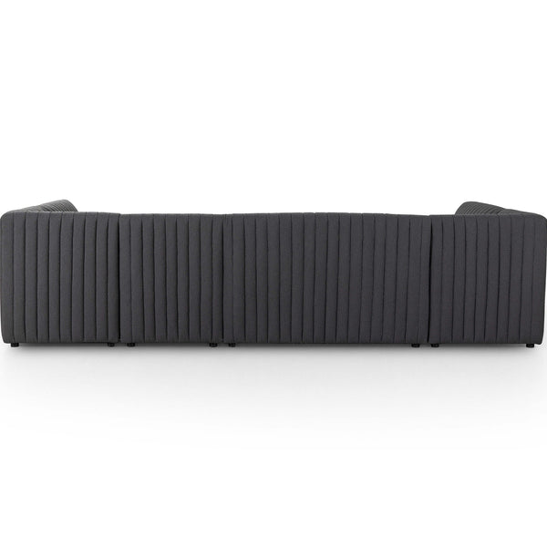 Home Fashion Augustine 130" U-Shaped Dining Banquette Boucle Charcoal By Four Hands