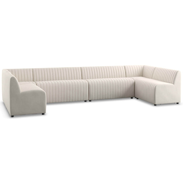 Home Fashion Augustine 154" Dining U-Shape Banquette Capri Oatmeal By Four Hands