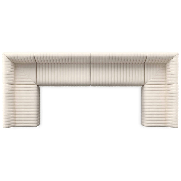 Home Fashion Augustine 154" Dining U-Shape Banquette Capri Oatmeal By Four Hands