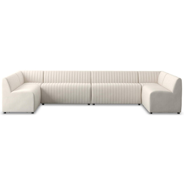 home fashion Augustine 154" Dining U-Shape Banquette Capri Oatmeal by Four Hands