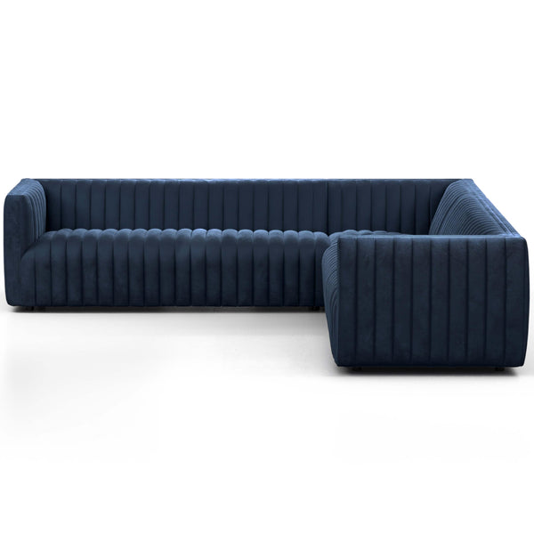 Home Fashion Augustine 3 Piece 105" Sectional Sapphire Navy By Four Hands