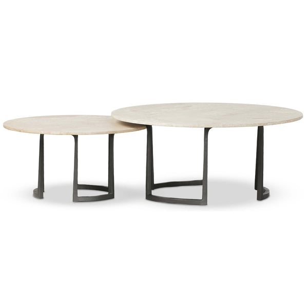 Home Fashion Axtell Nesting Coffee Table Lunar Marble By Four Hands