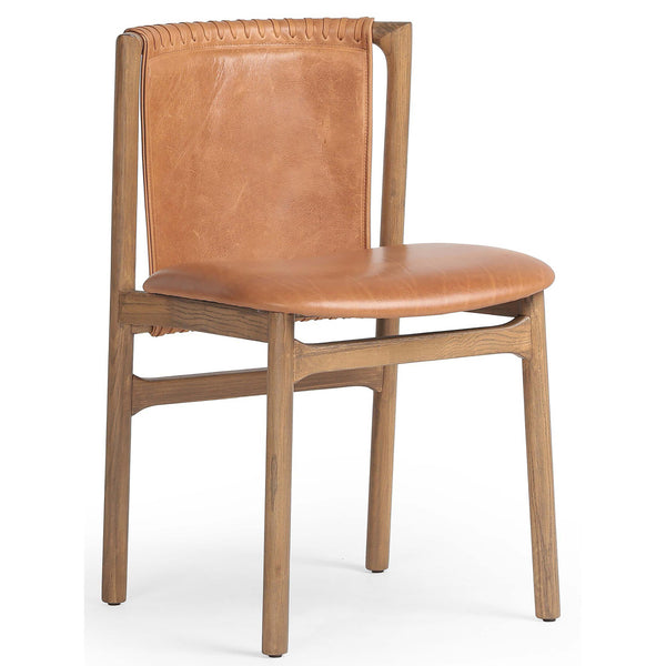home fashion Baden Leather Dining Chair Haven Tobacco Set of 2 by Four Hands