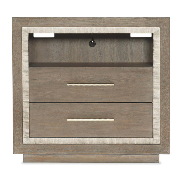 Home Fashion Balboa 2 Drawer Nightstand Washed Gray