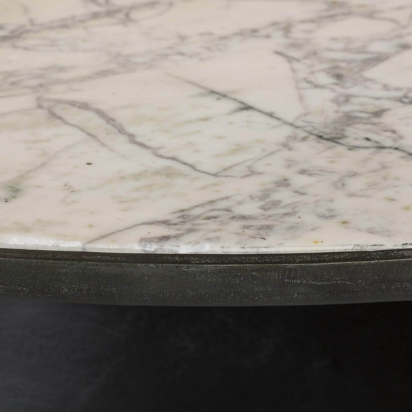 Home Fashion Balboa Outdoor Coffee Table Veined White Marble By Four Hands