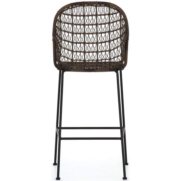 Home Fashion Bandera Outdoor Woven Bar & Counter Stool Distressed Grey By Four Hands