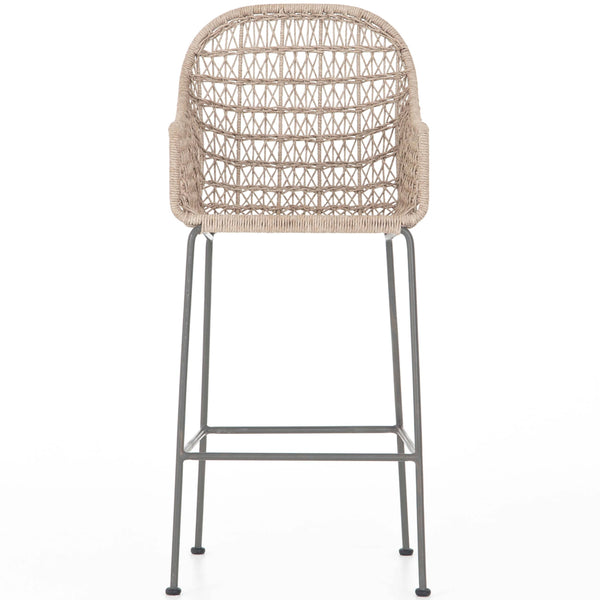 Home Fashion Bandera Outdoor Woven Bar & Counter Stool Vintage White By Four Hands