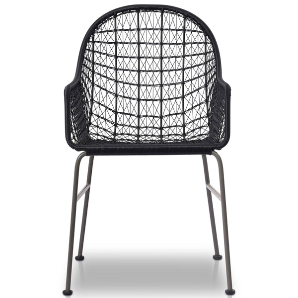 Home Fashion Bandera Outdoor Woven Dining Chair Black Set Of 2 By Four Hands