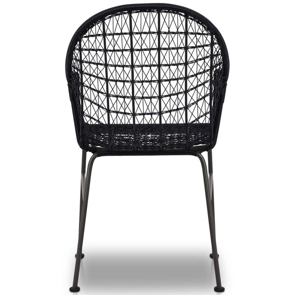 Home Fashion Bandera Outdoor Woven Dining Chair Black Set Of 2 By Four Hands